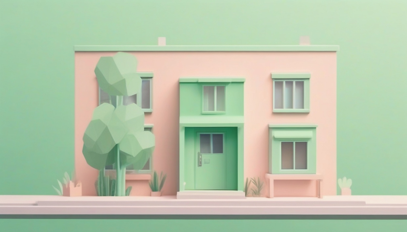 A of a small apartment building with a mailbox and an env...