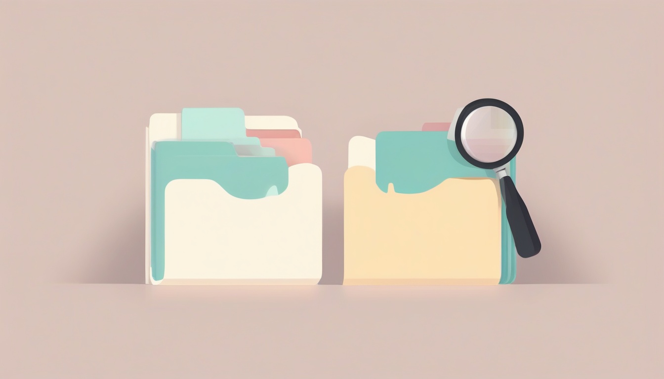 A of two organized folders labeled with different icons