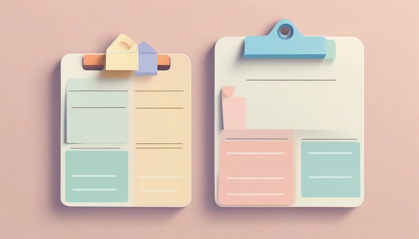 A of a clipboard with four distinct category icons repres...