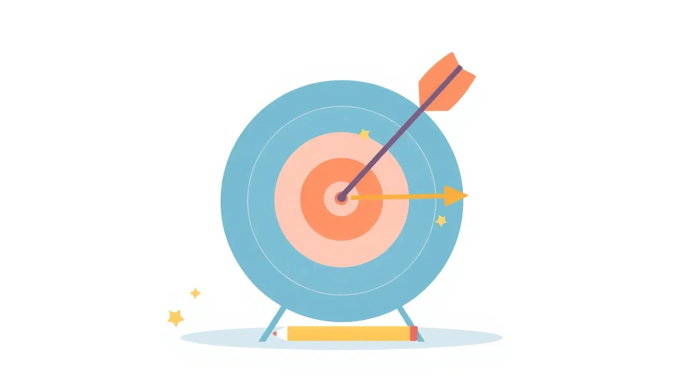 과녁 정중앙에 화살이 꽂힌 모습