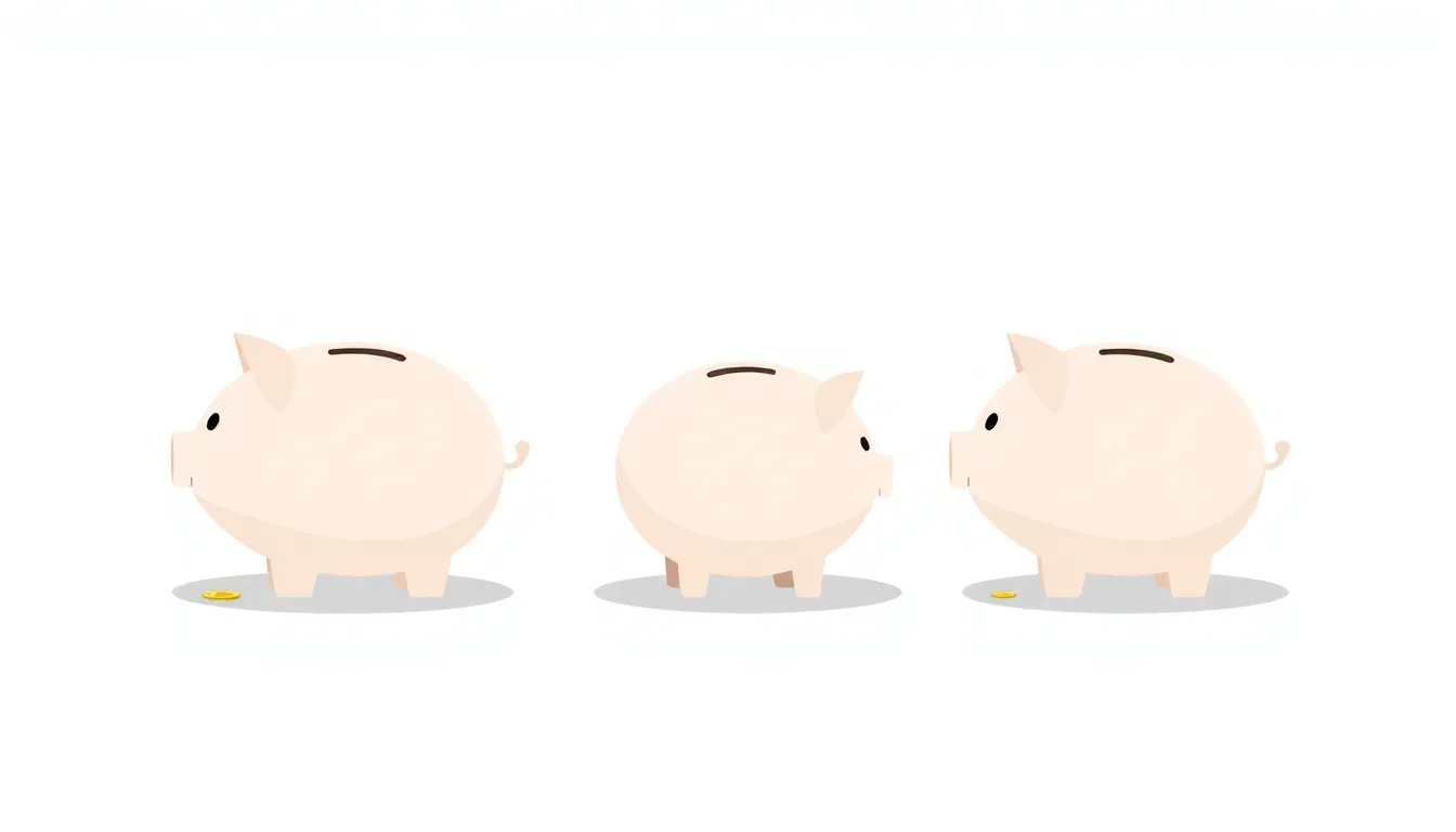 A of three coin stacks of different heights arranged on a...