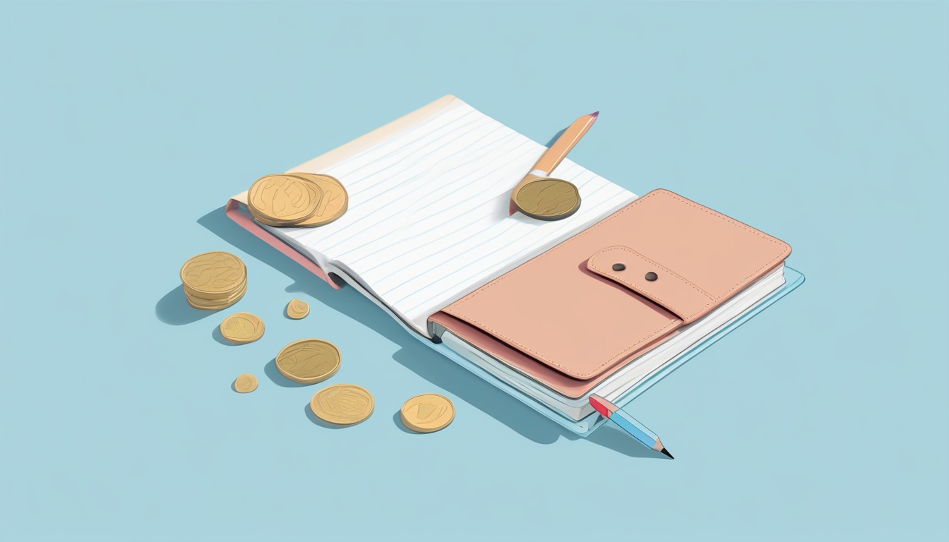 A of an open spiral notebook with a pencil