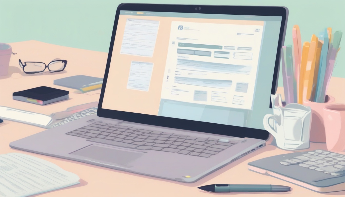 A of a laptop screen with a government tax portal interfa...