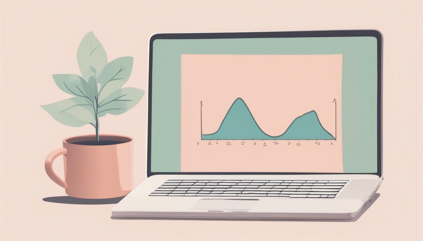 A of a laptop showing an upward growth chart