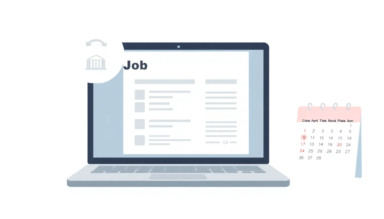 A of a laptop with job listing pages