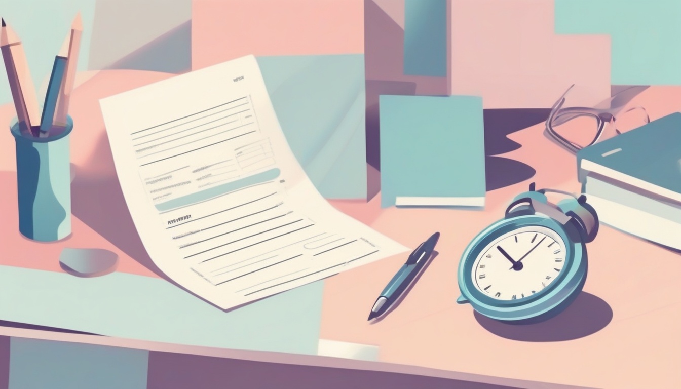 A of a desk with application forms