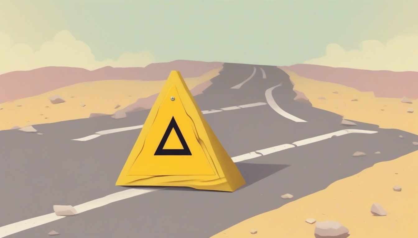 A of a yellow warning triangle