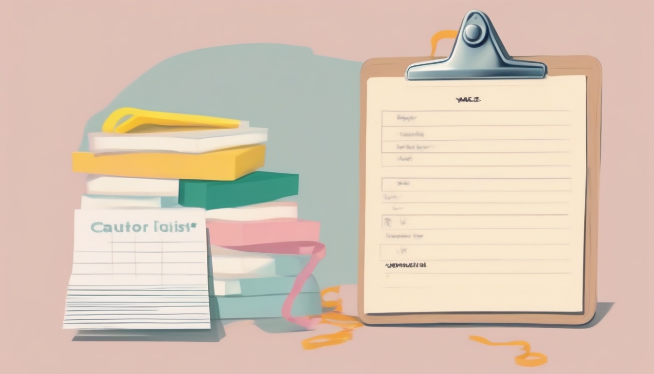 A of a caution sign next to a messy tangled to-do list on...