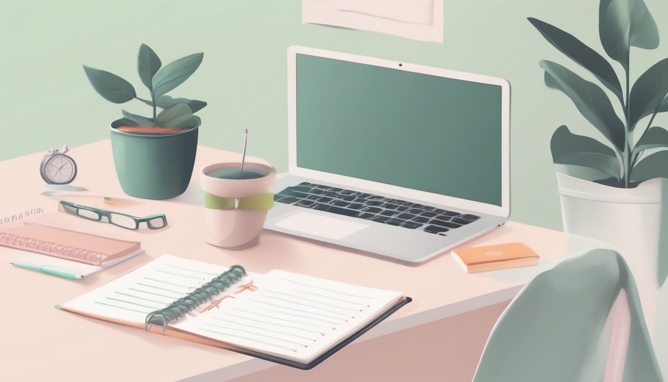 A of a clean organized desk with a neatly completed check...