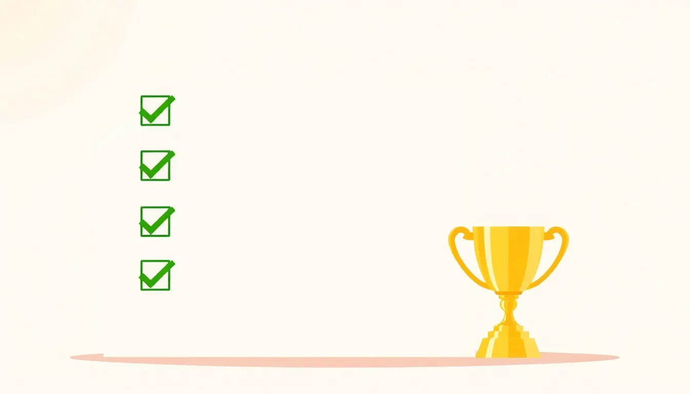 A of a checklist with green checkmarks next to each item