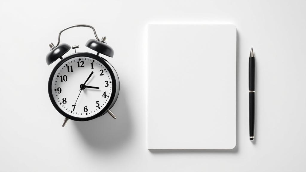 A of a cluttered desk with scattered sticky notes