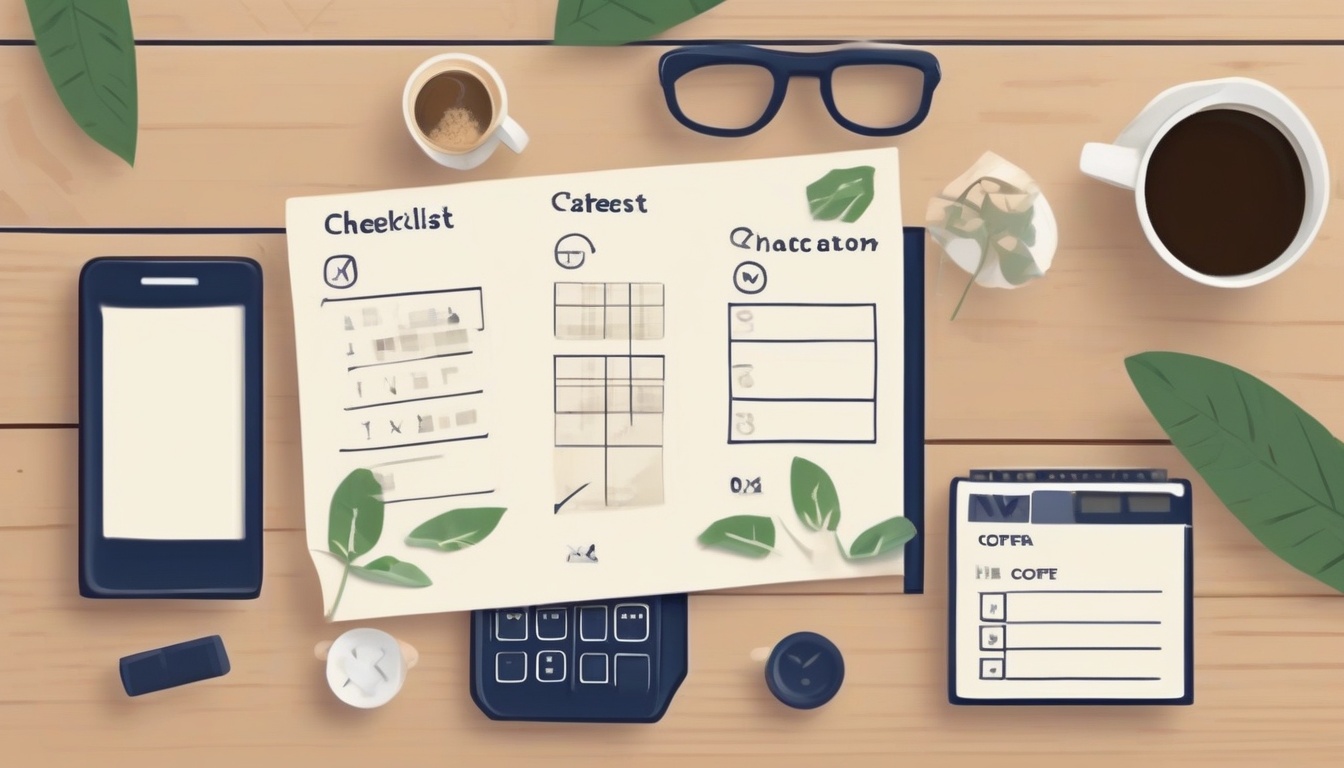 A clean modern flat illustration showing a paper checklis...