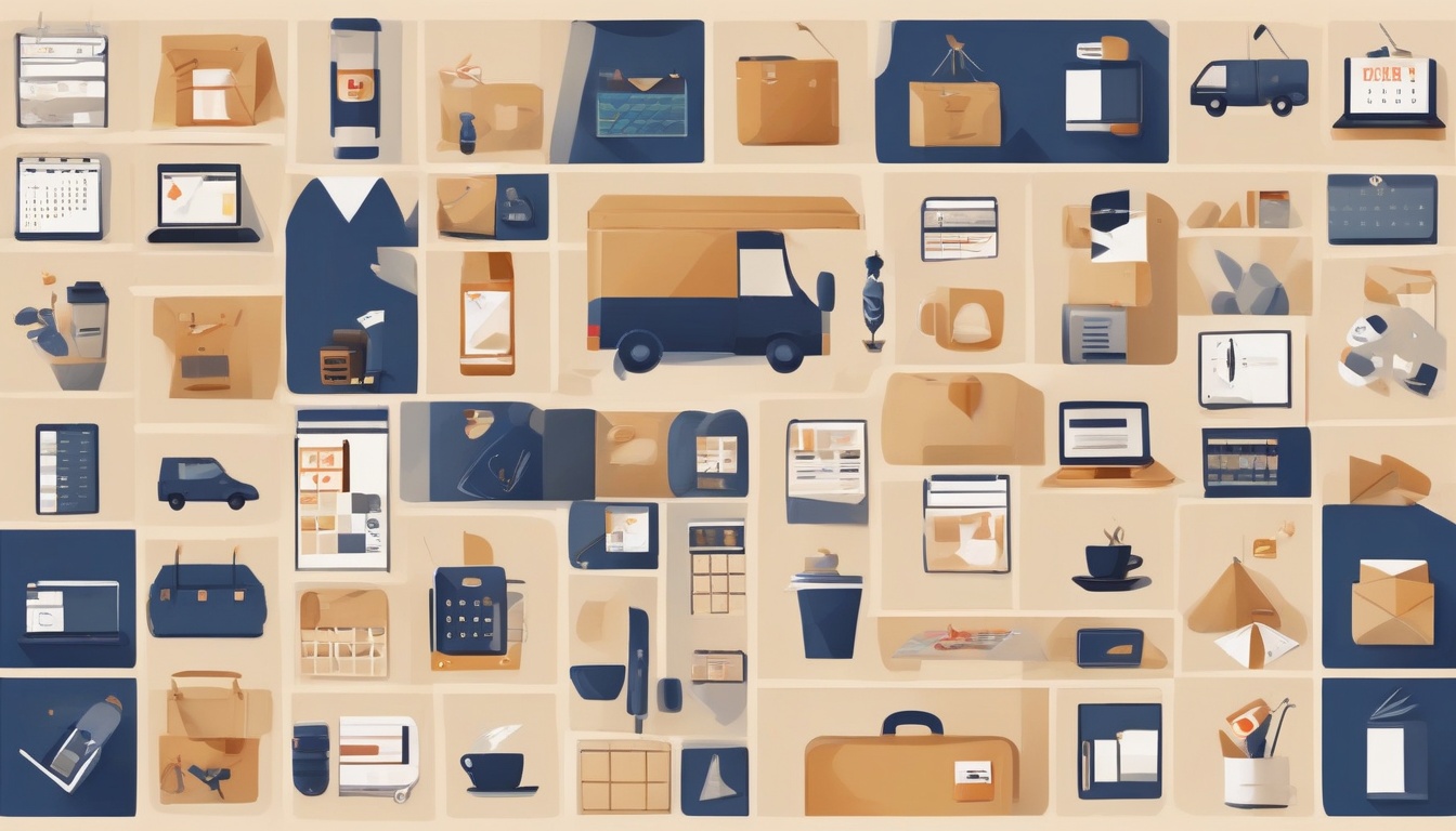 A clean modern flat illustration showing a 2x4 grid of sm...