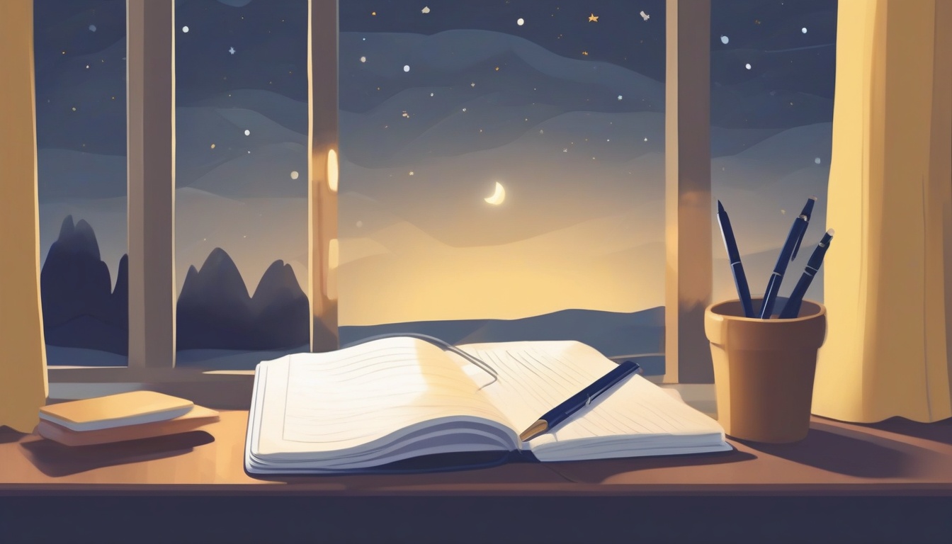 A of a notebook with a pen