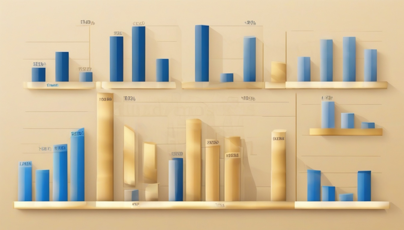 A flat illustration showing a horizontal bar chart compar...