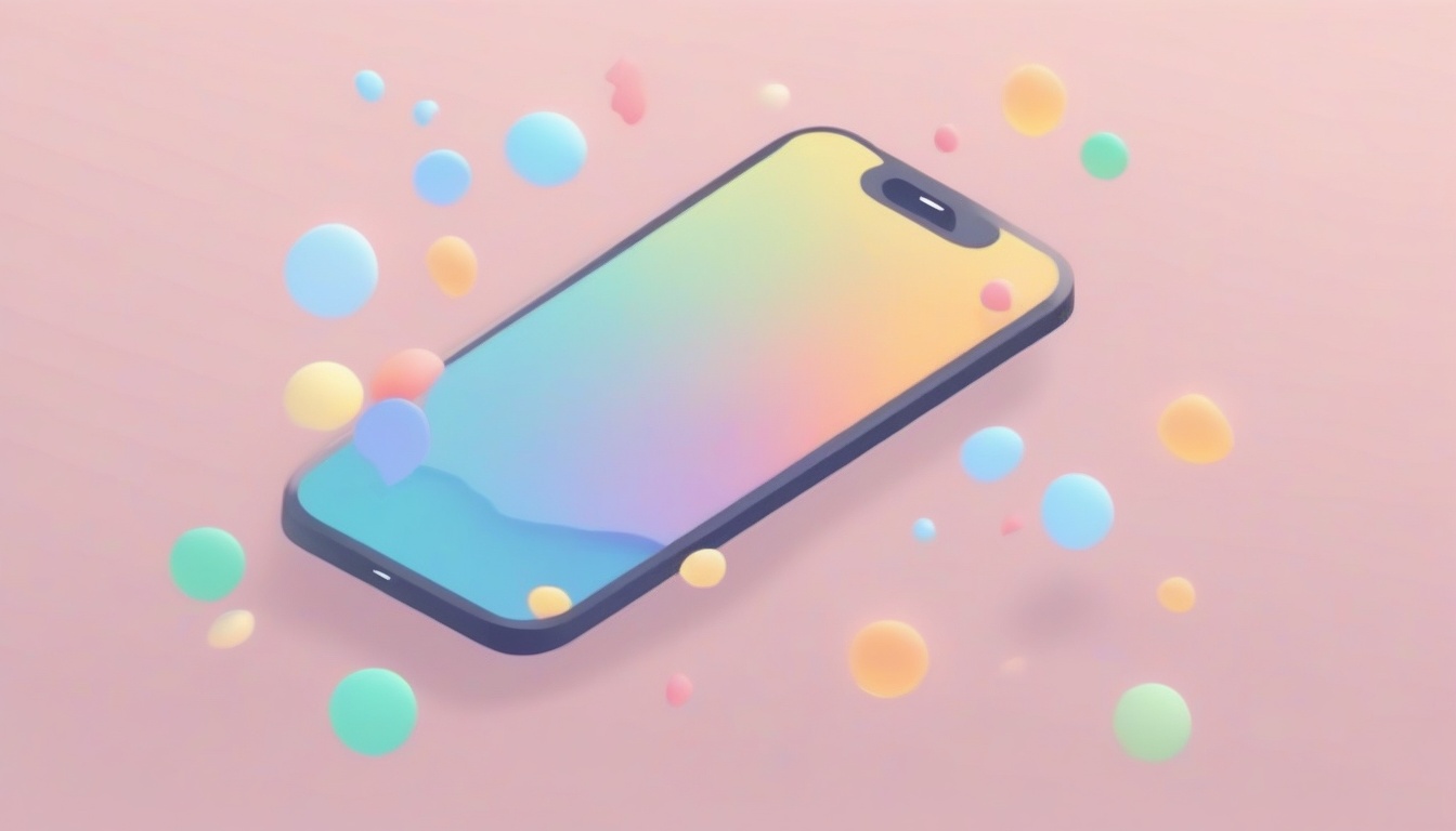 A of a smartphone with notification bubbles floating away...