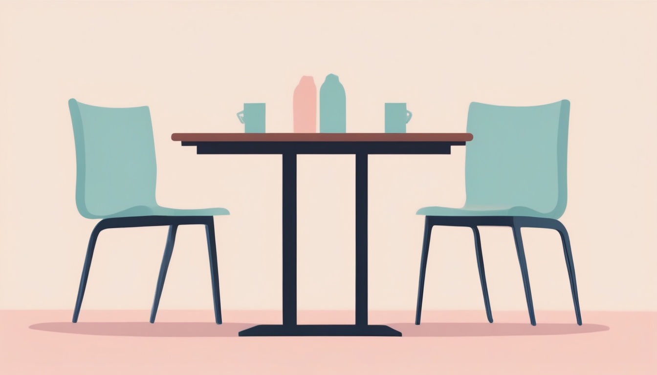 A of two empty chairs facing each other across a meeting ...