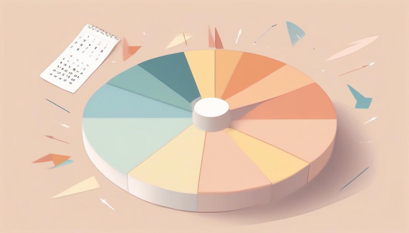 A of a pie chart being adjusted with small arrows indicat...