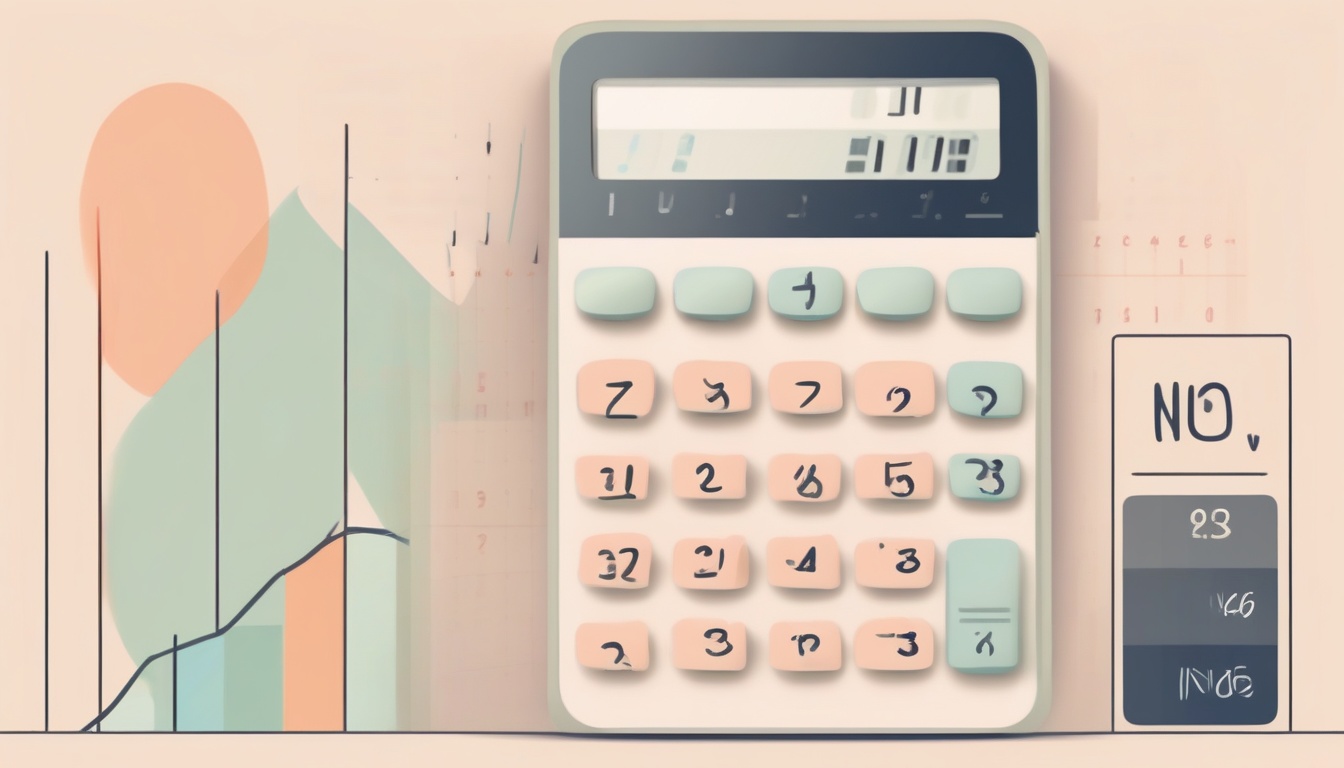 A of a calculator next to ascending bar graphs and a smal...