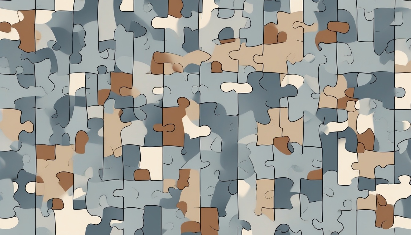 A of interconnected puzzle pieces forming an apartment ou...