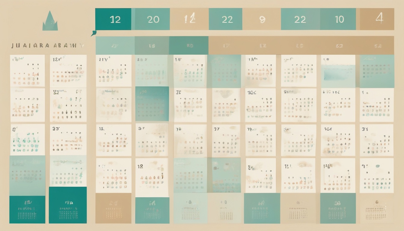 A flat-design infographic on warm beige background: a 12-...