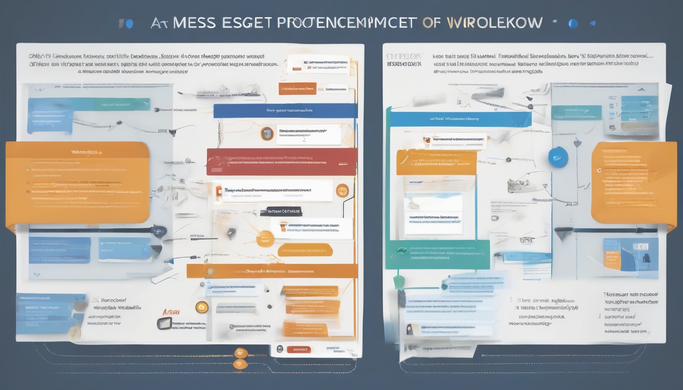 A flat infographic showing project enhancement workflow: ...
