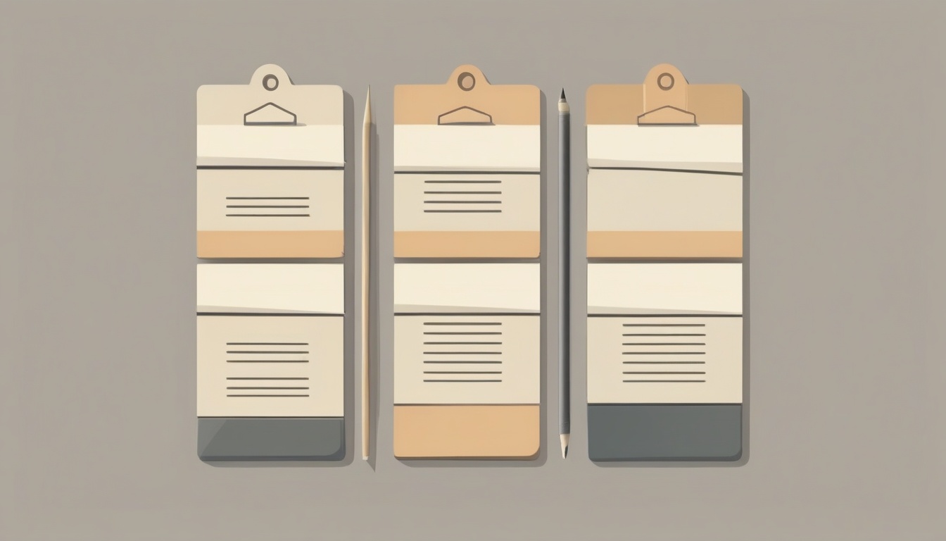 A clean modern flat illustration of four stacked rectangu...