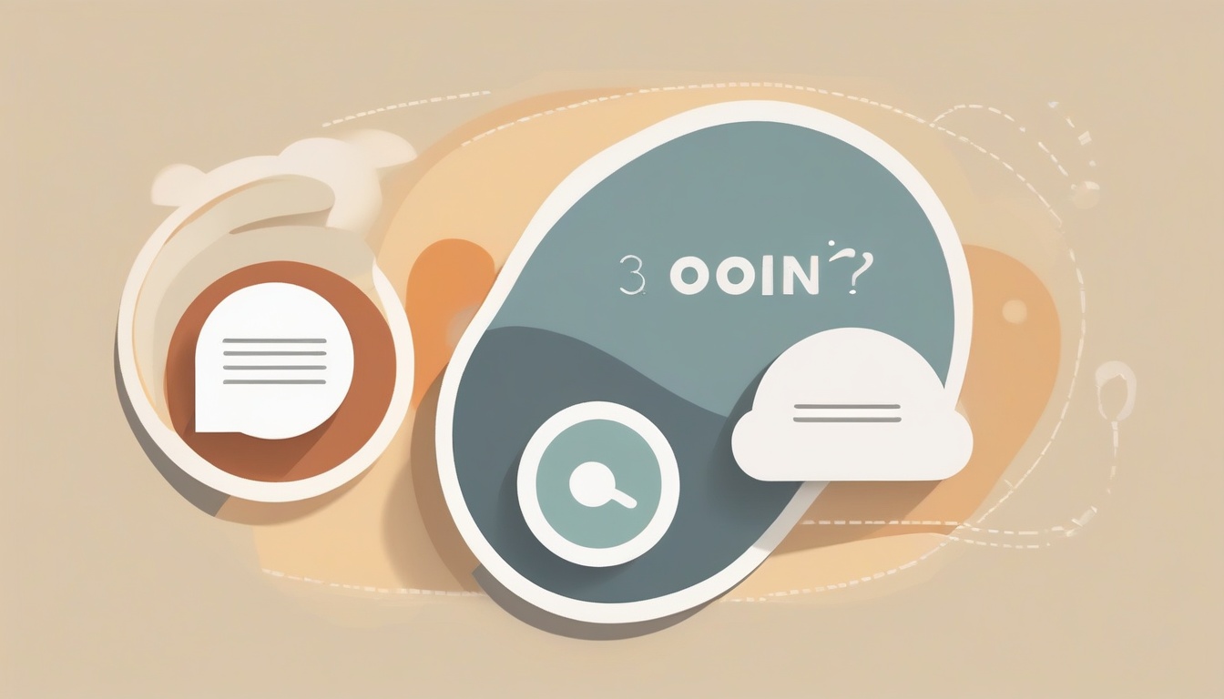 A flat illustration of three icons: a speech bubble