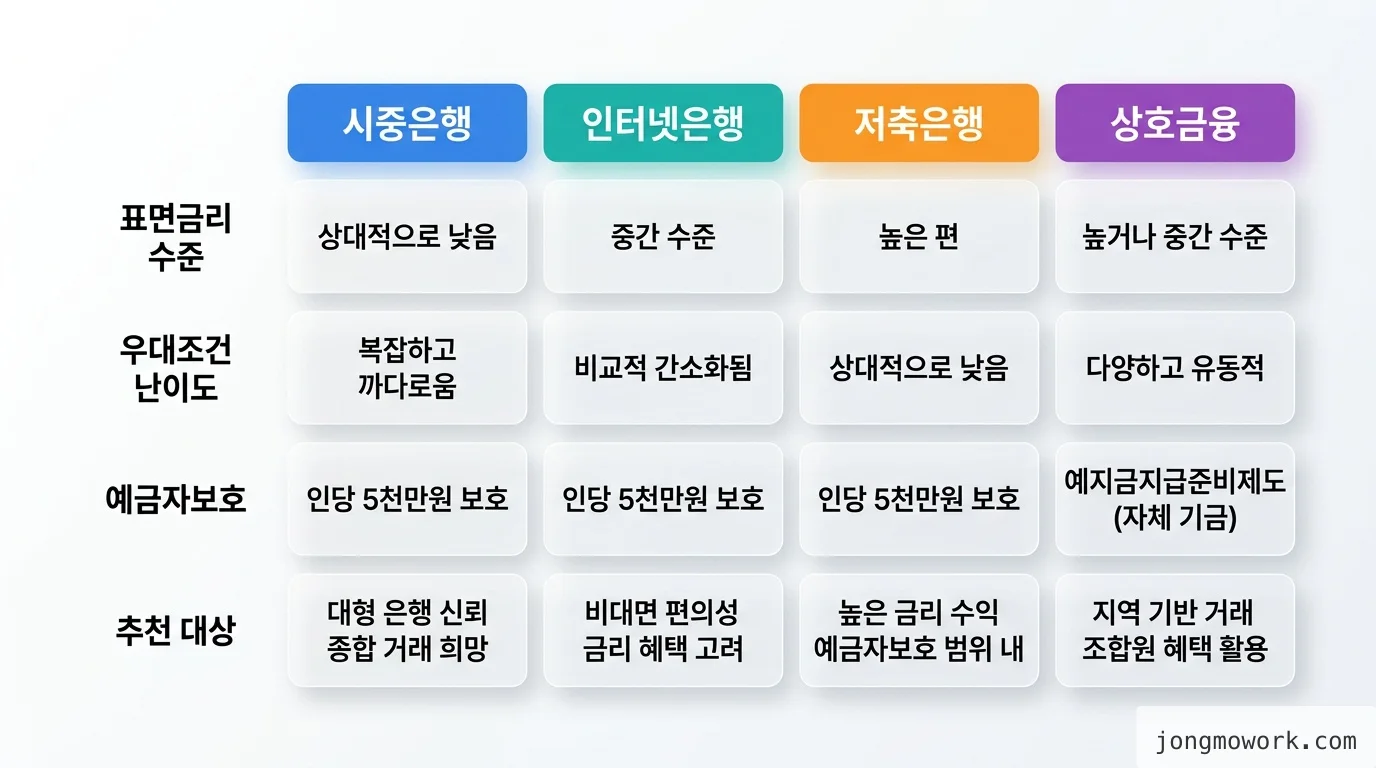 금융권별 적금 금리 비교 인포그래픽