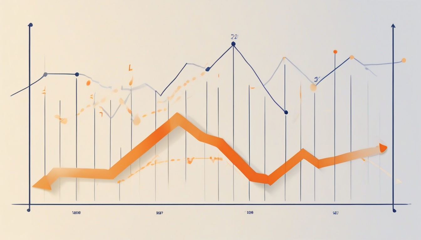 A clean upward trend chart illustration on cream backgrou...