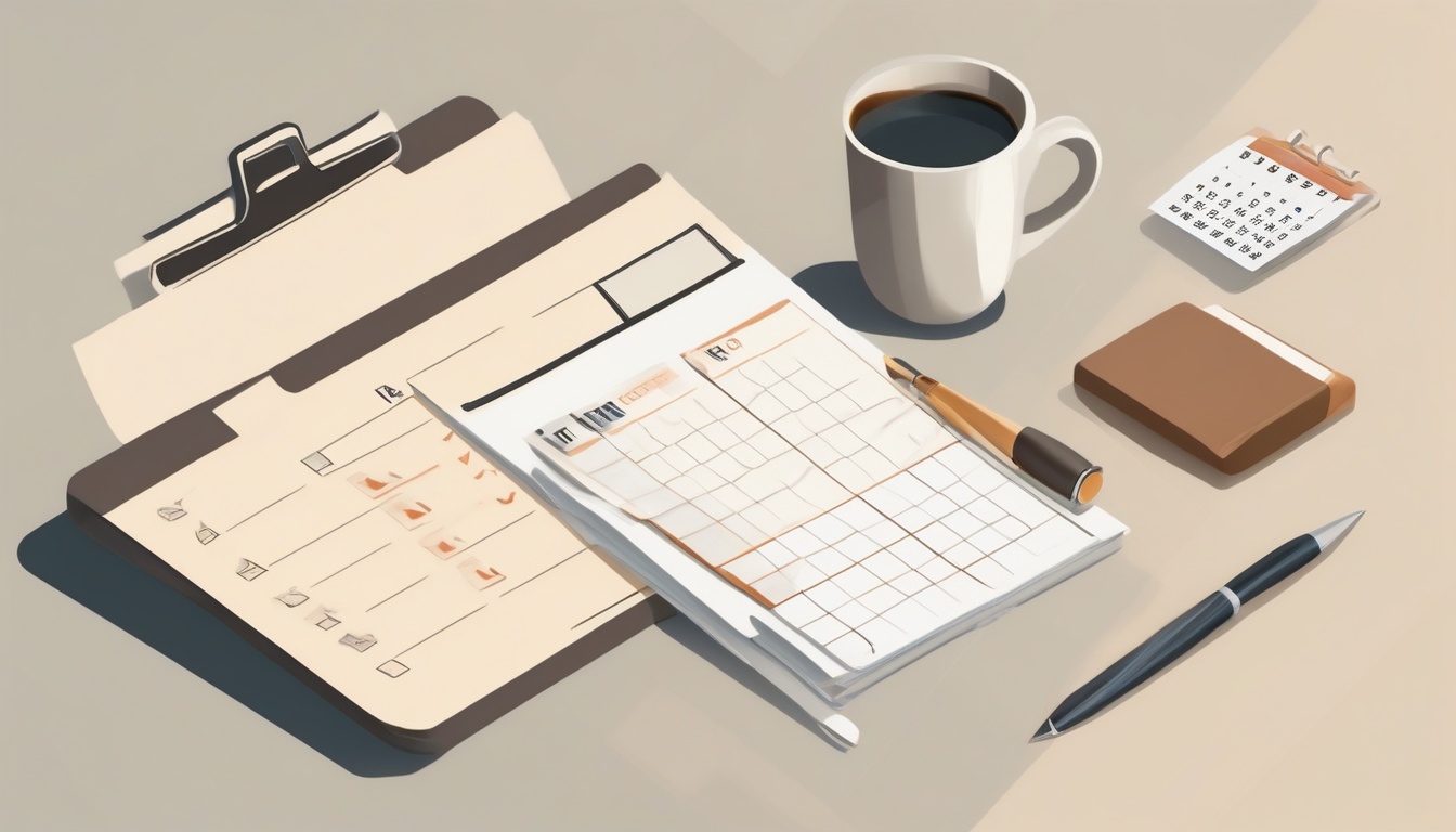 A clean modern flat illustration of a checklist on a clip...